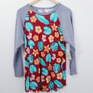 LuLaRoe Randy Tee Baseball Sleeve Top Size M